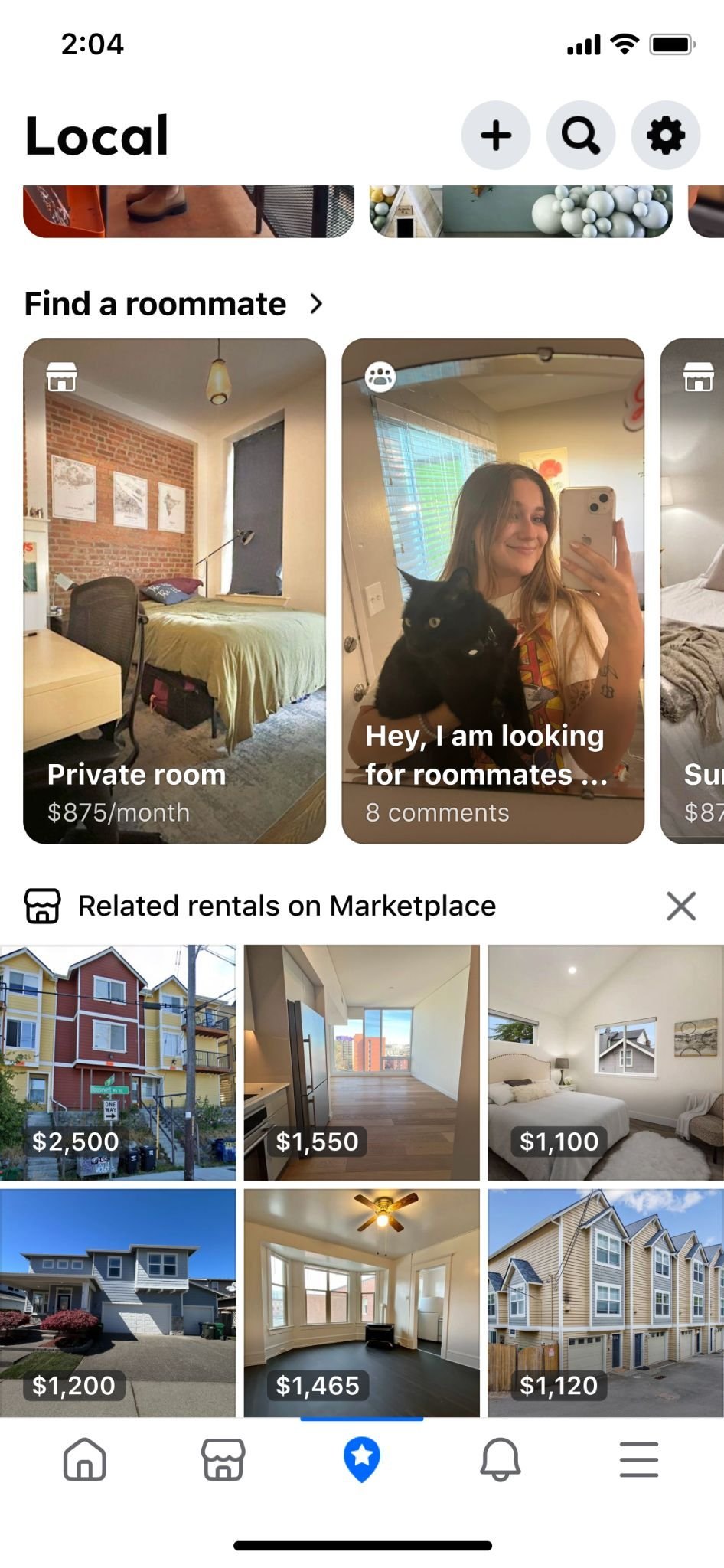 Find a roommate inside Local