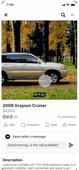 AI vehicle insights on a listing